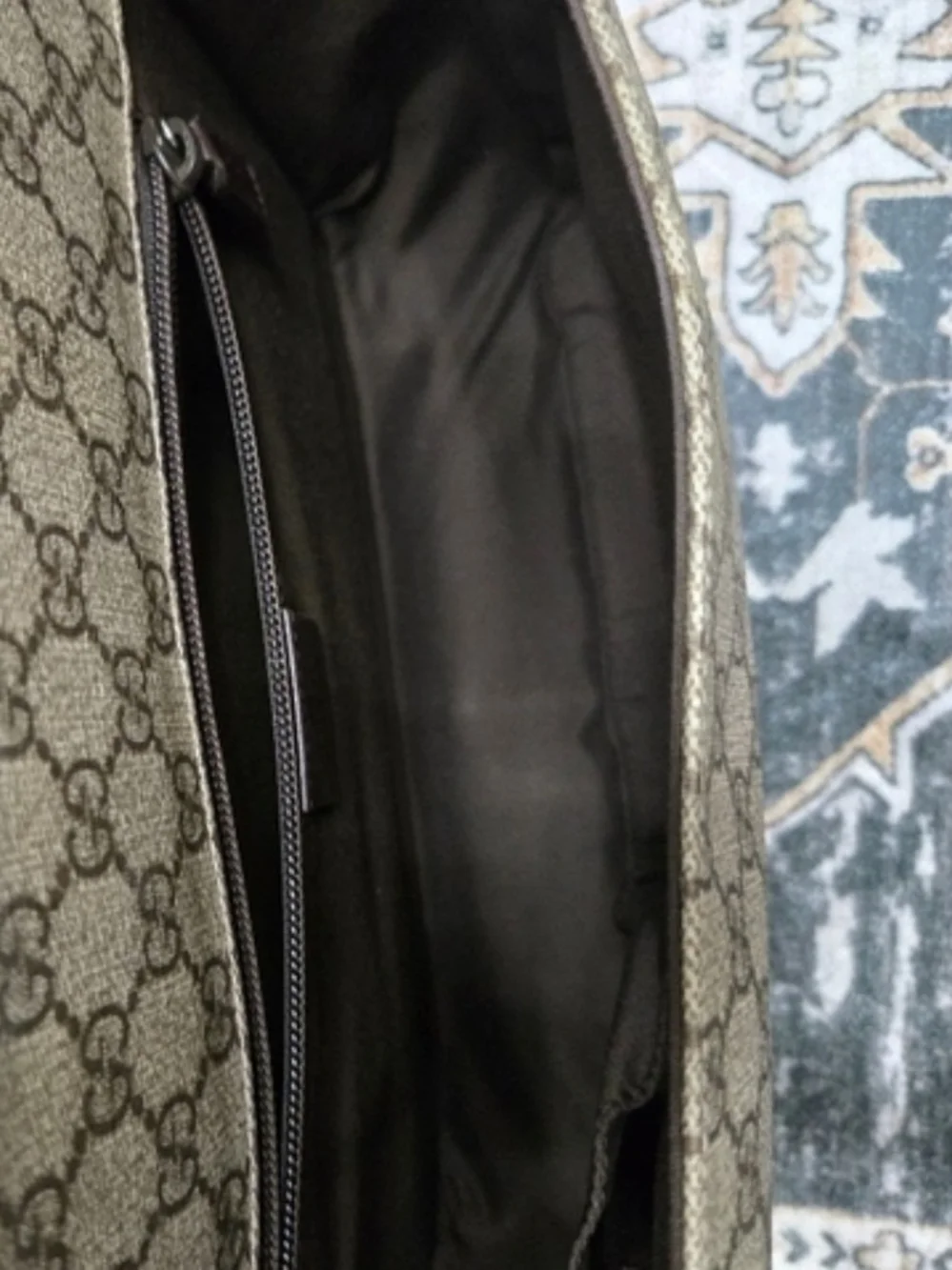 Gucci Brown Monogram Canvas Messenger Bag with Sherryline